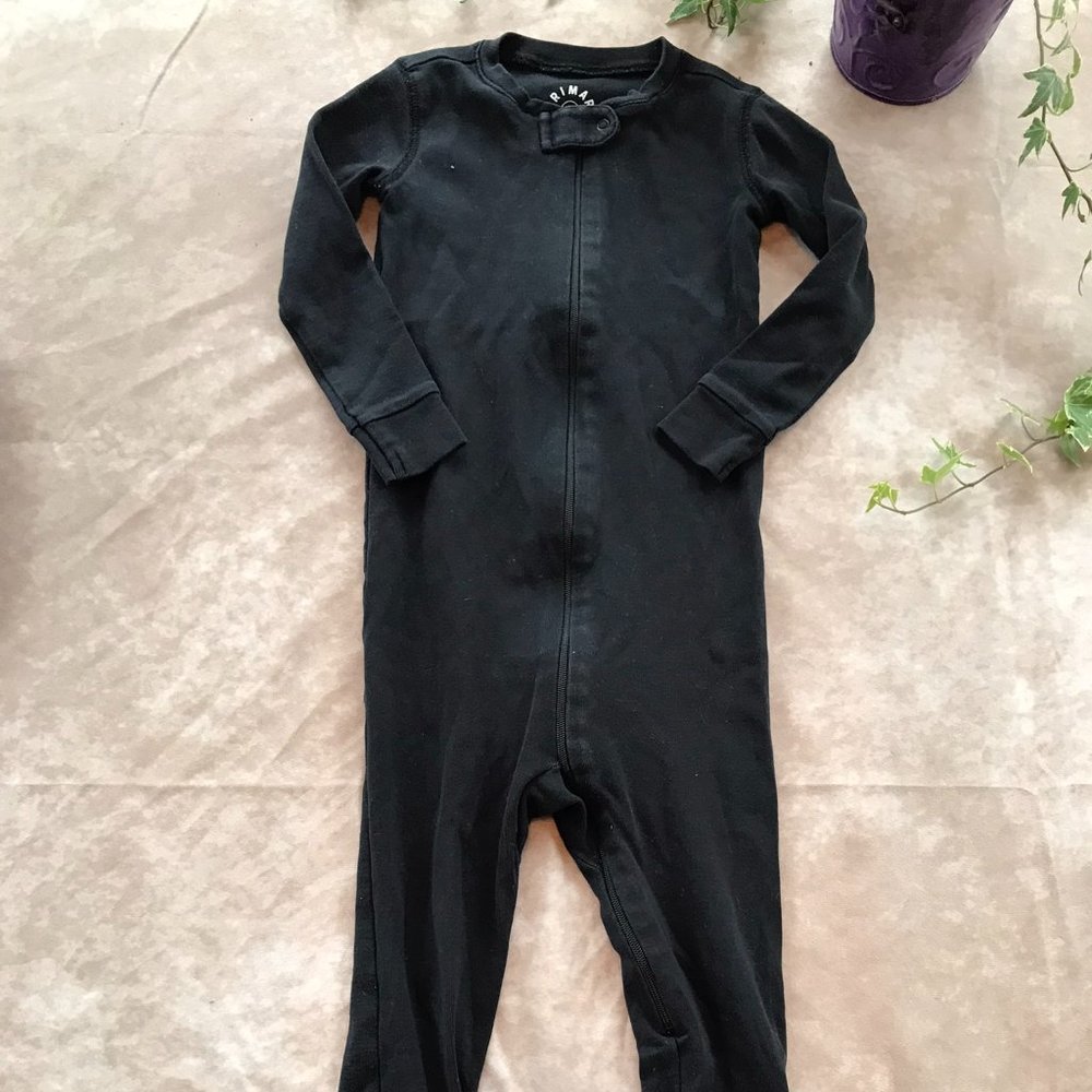Primary Black Footless Sleeper Romper 2T